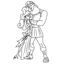 Coloriage Megara and Hercules