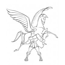 Coloriage Pegasus and Hercules