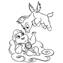 Baby Hercules and Pegasus coloring