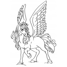 Coloriage Horse with wings