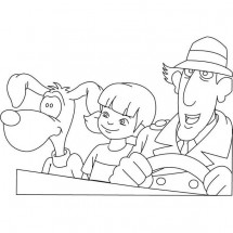 Coloriage Inspector Gadget, Penny and Brain