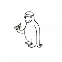 Monkey with banana coloring