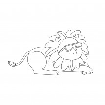 Coloriage Cool lion