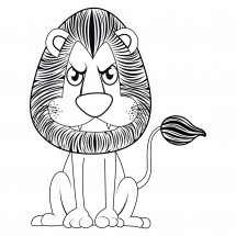 Grumpy lion coloring