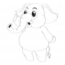 Cute elephant coloring