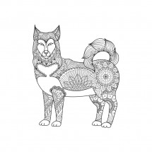 Wolf Mandala coloring