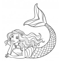 Smiling mermaid coloring