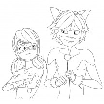 Ladybug and Cat noir coloring