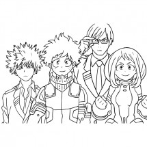 Some heroes of the manga My Hero Academia coloring
