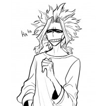 All Might is laughing coloring