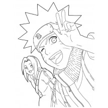 Naruto and Sakura coloring