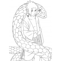 Coloriage Sasuke and his snake