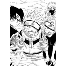 Coloriage Kakashi, Naruto, Sasuke and Sakura