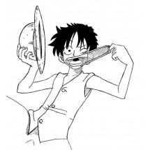 Coloriage Luffy makes a face
