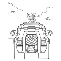 Coloriage Chase in his car