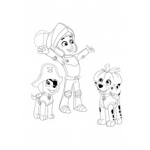 Zuma, Ryder and Marshall celebrate Halloween coloring