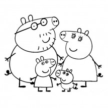 Coloriage The Pig Family