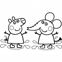 Coloriage Peppa and Emily