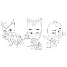 Coloriage Owlette, Catboy and Gekko