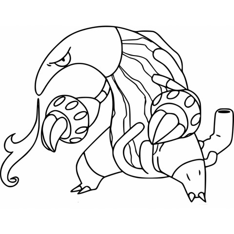 heatmor coloring page in black and white pokemon