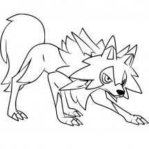 Pokémon Lycanroc Middway Form coloring page