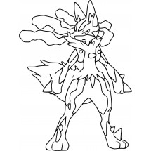 Coloriage Pokémon Mega Lucario