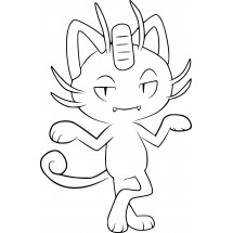 Coloriage Pokémon Meowth From Alolan