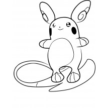 Pokémon Raichu from Alolan coloring