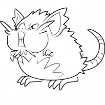Pokémon Raticate from Alolan coloring page