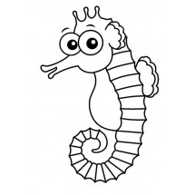 Smiling seahorse coloring