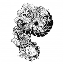 Carp tattoo coloring