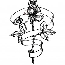 Coloriage Rose tattoo #4