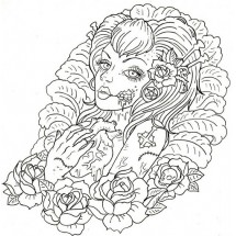 Coloriage Women tattoos #2