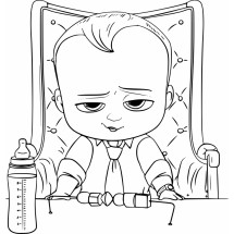 Coloriage The Boss Baby in the office