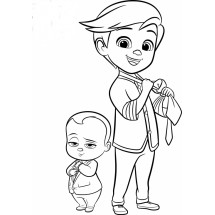 Coloriage Boss Baby and Tim Templeton