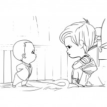 Coloriage Boss Baby and Tim