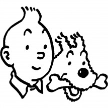 Coloriage Tintin and Snowy