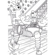 Coloriage Wallace, Gromit and Feathers